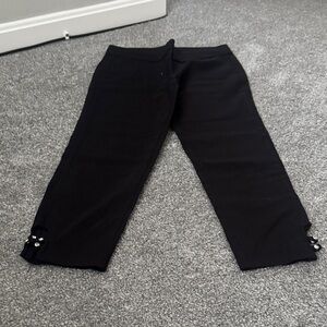 Zoe + Phoebe Black Pants with Pearl Details